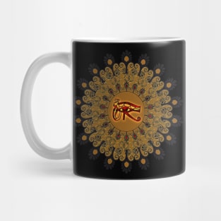 The all seeing eye in gold and black Mug